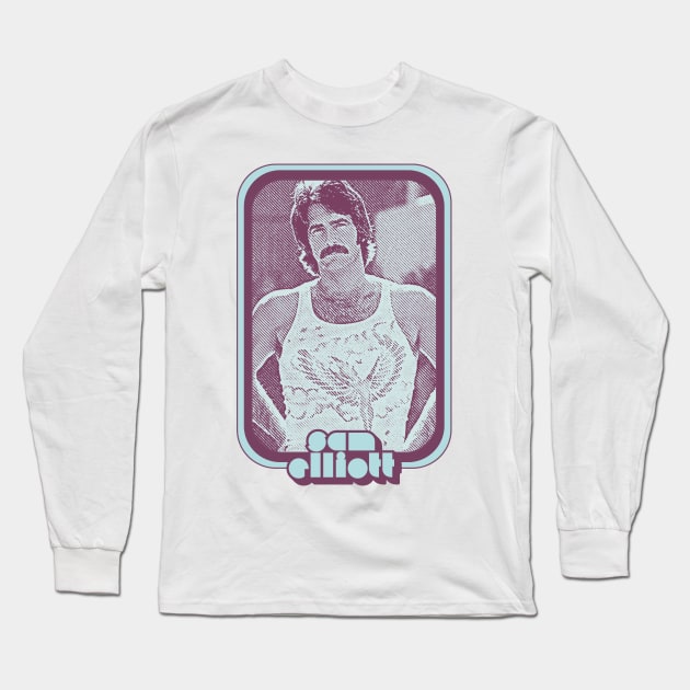 Sam Elliott // Retro Style Fan Art Long Sleeve T-Shirt by DankFutura